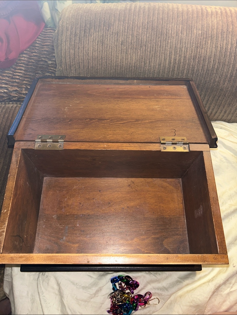 Black Painted Wooden Storage Chest with Scalloped Base - Picture 9 of 9